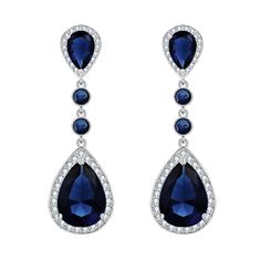 PRICES MAY VARY. Made of crafted environmental friendly Cubic Zirconia, this bridal drop earrings shine with grace and beauty. And the metal surface is of high polished finish. lead free and nickel free. Main Color: Sapphire Color, Earring Length:1.9in, Width:0.6in, Total Earring Weight: 8.9g. A ideal accessory to your outfit or as an appropriate gift, e.g.for your Lover, Girlfriend, Wife, Mother, Daughter, Sister, Fiancee, Couple, Valentine or Best Friend,etc; Suitable for daily wear, ball, par Bridal Dangle Earrings, Bridal Drop Earrings, Bridal Earrings Drop, Sapphire Color, Velvet Bag, Brass Material, Teardrop Earrings, Mother Daughter, Daily Wear