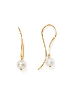 Simple and sleek cultured freshwater pearl drop earrings effortlessly transition from day to night. Only at Bloomingdale's. Classic Yellow Gold Pearl Earrings For Everyday Elegance, Classic Yellow Gold Pearl Earrings For Everyday, Elegant Yellow Gold Pearl Earrings With Ear Wire, Classic Pearl Earrings With French Hook For Formal Occasions, Elegant Pearl Earrings With French Hook, Classic Yellow Gold Pearl Earrings With French Hook, Elegant Teardrop Pearl Earrings With French Hook, Elegant Pearl Drop Earrings With Hook, Elegant French Hook Pearl Drop Earrings