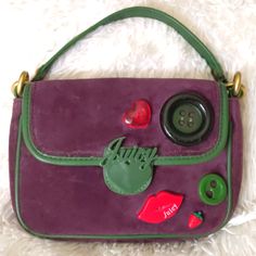 Cute And Collectable Vintage Juicy Couture Mini Bag. Euc Designer Purple Shoulder Bag With Removable Pouch, Designer Purple Bags With Handles, Designer Purple Shoulder Bag For Everyday, Designer Purple Shoulder Bag With Detachable Handle, Designer Purple Crossbody Shoulder Bag, Designer Purple Shoulder Bag With Handles, Designer Purple Top Handle Shoulder Bag, Purple Designer Shoulder Bag, Purple Crossbody Shoulder Bag With Branded Hardware