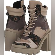 This Is A Listing Created For A Posh Show. Join A Posh Show To Learn More! Almond Toe Boots, Guess Boots, Brown Heeled Boots, Quilted Boots, Guess Women, Black Leather Boots Tall, Ankle Boots Women, Fashion Shoes Heels, Platform Heels Boots