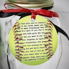 a mason jar with a poem written on it