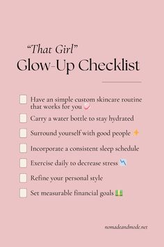 Glow Up Over The Summer, It Girl Tips, Glow Up Essentials, Look Good Everyday, Bullet Journal Topics, Summer Glowup, Glow Up Aesthetic, Glow Up Checklist