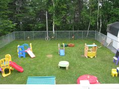 there is a play area in the back yard