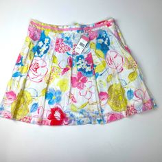 Sigrid Olsen Pastel Floral Pleated Skirt Side Zipper, Lined Size 14 Petite Across Top 17 Across Band 18 Length Top To Bottom 20 Brand New With Tags Retails $99 Spring Cotton Skort Full Skirt, Spring Multicolor Skort, Full Cotton Skort For Spring, Spring Multicolor Cotton Skort, Spring Multicolor Skirted Skort, Multicolor Cotton Skort For Summer, Spring Long Skort With Lined Skirt, Multicolor Floral Print Cotton Mini Skirt, Multicolor Cotton Mini Skirt With Lining