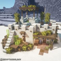 Minecraft Desert Marketplace, Minecraft Desert Farm Ideas, Small Desert House Minecraft, Minecraft Desert Base Ideas, Desert Houses Minecraft, Desert Minecraft Houses, Minecraft Desert Ideas, Minecraft Sand House, Minecraft Dessert House