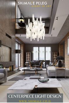 Large glass art chandelier lamp High Ceiling Living Room, Modern Lighting Chandeliers, Luxury Chandelier, Inspire Me Home Decor, Brick Walls, Statement Lighting, Decoration Inspiration, Large Living Room, Luxury Home Decor