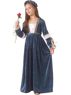 Kids Juliet Costume - costumes.com Juliet Costume, Long Velvet Dress, Dress For, Princess Costume, Princess Girl, Large Dress, Historical Costume, Halloween Costumes For Kids, Lovely Dresses