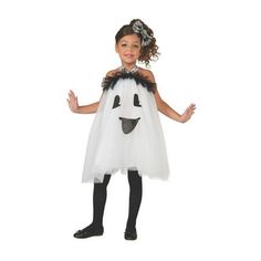 Give your little ballerina some extra drama this Halloween with our Ghost Tutu Child Dress Costume! Youll love taking pictures of her posing while doing different ballet moves if you order her this ghostly ballet outfit. Give her some choreography and she can really wow your neighbors on the big night! Size: 8-10.  Color: White. Ghost Dress, Ghost Dresses, Tutu Dress Costumes, Costume Toddler, Ghost Costume, Costumes For Teens, Ballet Clothes, Tutu Costumes