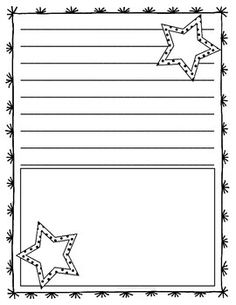 a blank paper with stars and lines on the bottom, which are lined up in two rows