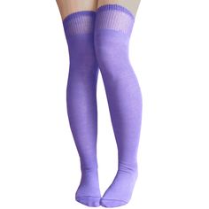 Solid purple over the knee socks 32-34 inches.  Made in USA  Chrissy’s Socks 877-862-6267 Solid Color Fitted Thigh High Socks, Trendy Thigh High Summer Stockings, Trendy Summer Thigh-high Stockings, Trendy Thigh-high Summer Stockings, Trendy Thigh-high Stockings For Summer, Stretch Purple Hosiery, Stretch Purple Legwear, Solid Thigh High Legwear For Spring, Purple Stretch Tights For Winter