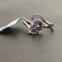 Feel Free To Make An Offer Or Ask Questions 925 Sterling Silver Size Adjustable Elegant Silver Teardrop Amethyst Ring, Ring Color, Ask Questions, Amethyst Ring, Womens Jewelry Rings, Adjustable Rings, Color Purple, Amethyst, 925 Sterling Silver