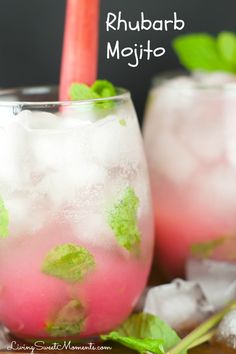 two glasses filled with pink and green drinks