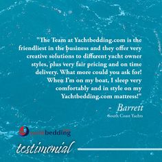 a blue ocean with a quote from the team at yachting com is the friendliert in the business and they offer very creative style