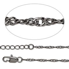 Ready-to-wear gunmetal-plated brass twisted chain comes with lobster claw clasp and 1 to 3 inches extender chain that can be used to adjust length and drape. Colors, shapes and sizes may vary in each lot. Gunmetal Jewelry With Lobster Clasp In Metal, Gunmetal Necklace With Cable Chain For Gift, Gunmetal Necklace With Cable Chain As A Gift, Adjustable Black Chain Necklace With Lobster Clasp, Gunmetal Necklace With Lobster Clasp As Gift, Gunmetal Stainless Steel Jewelry With Lobster Clasp, Adjustable Nickel-free Gunmetal Necklace, Adjustable Gunmetal Nickel-free Necklace, Twisted Chain