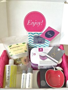 an open box filled with personal care items