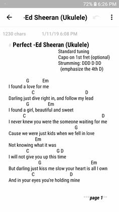 the guitar chords for ed sheeran ukulele, which are in english and spanish