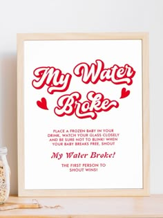 Looking for fun February baby shower ideas? Our Valentine Baby Shower 'My Water Broke' Game Poster is perfect for adding excitement to your celebration! It fits both valentines baby shower ideas boy and gender neutral valentines baby shower ideas. Incorporate it into your february baby shower themes or little sweetheart baby shower theme. With valentines baby shower ideas decorations, celebrate 'a little sweetheart is on the way' in style with this engaging valentines baby shower game! Gender Neutral Valentines, My Water Broke Game, Water Broke Game, Surprise Pregnancy Announcement, Baby Shower Games Coed