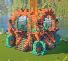 Minecraft Steampunk Beacon Structure Tutorial Steampunk Minecraft Builds Tutorial, Minecraft Steampunk Builds, Library Minecraft, Steampunk Library, Minecraft Library, Minecraft Kingdom, Minecraft Steampunk