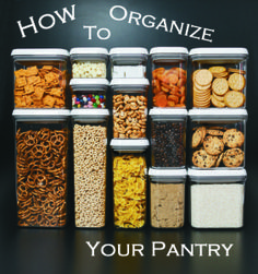 a stack of containers filled with different types of food and labeled with the words coffee, cookies, pretzels, crackers, etc