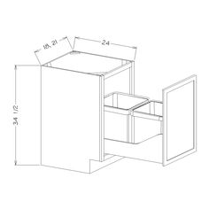 White Shaker 18 Single Full Height Door Base Cabinet w/ Single Trashcan Pullout Kit Base Cabinets, Style Guides, Kitchen Cabinets, White