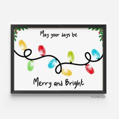 Fingerprint Kids Christmas Craft, First Christmas Activity, Toddler Christmas Keepsake, Baby Handprint Printable Christmas, Gift Card - Etsy Christmas Lights Handprint Art, Kid Fingerprint Art, Kids Holiday Handprint Art, Christmas Handprint And Footprint Crafts, Children’s Christmas Cards, Diy Christmas Gifts From Kids, Toddler Christmas Keepsake