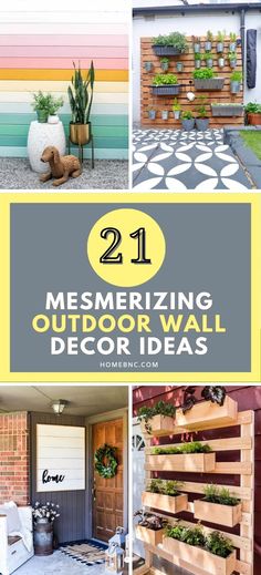 several different outdoor wall decor ideas