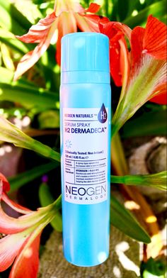 Neogenlab’s H2 Dermadeca Serum Spray comes in a tall, vibrant blue spray can filled with all kinds of beneficial ingredients like Centella Asiatica, Allantoin, Vitamin C, Niacinamide, and more! #serum #skincareroutine #skincareproducts #skincarephotography #antiaging #collagen Tomato Face, Banana Face Mask, Clearer Skin, Best Skincare Products, Homemade Face Masks