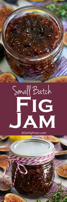 small batch fig jam in a glass jar