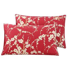 PRICES MAY VARY. 【MATERIAL】 100% Long Staple Cotton fabric, super soft, fade, stain, winkle resistant. 【DEMENSION】Standard/Queen Size: 20''x30'' (Set of 2) 【PRINTED】Vintage boho luxury leaves print pattern floral pillowcases/pillow covers, smooth soft, skin-friendly, lighten your bedroom anytime you want. 【CLOSURE】Envelope for style comfort and better fit Each pillowcase is handmade and shows top-quality workmanship. 【Service】All the above patterns can be customized duvet covers, sheets and cush Red And Beige Pillows, Red Pillow Covers, Leaf Print Pattern, Floral Pillowcase, Red Pillow, Print Pillow, Red Pillows, Cotton Pillow Cases, Plum Blossom