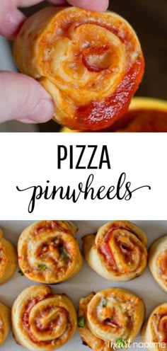 the pizza pinwheels are ready to be eaten