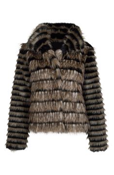 Layer up for colder weather without compromising on glamour in a richly textured jacket crafted from luxuriously plush faux fur. 22" length Front hook-and-eye closure Shawl collar Lined 100% modacrylic faux fur with 85% acrylic, 15% modacrylic faux-fur contrast Dry clean Imported Luxury Faux Fur Coat For Cold Weather, Luxury Faux Fur Outerwear With Feather Trim, Luxury Fluffy Faux Fur Outerwear, Luxury Faux Fur Outerwear In Mink Color, Luxury Faux Fur Outerwear With Fur Trim, Luxury Outerwear With Faux Fur Trim, Fabulous Furs, Textured Jacket, Faux Fur Jacket