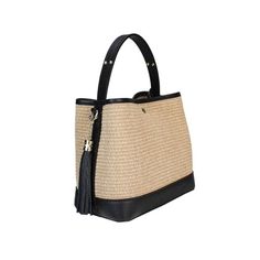 100% Made in Italy, Raffia/Straw and calfskin leather, Top zipper, Detachable strap for crossbody, Snap closure Chic Natural Leather Bucket Bag, Leather Bucket Bag With Detachable Strap In Natural Color, Natural Leather Bucket Bag With Detachable Strap, Luxury Natural Satchel With Detachable Strap, Elegant Natural Satchel With Detachable Strap, Chic Bucket Bag With Leather Trim, Chic Satchel Bucket Bag With Leather Trim, Chic Natural Bucket Bag With Leather Trim, Formal Natural Bags With Leather Handles