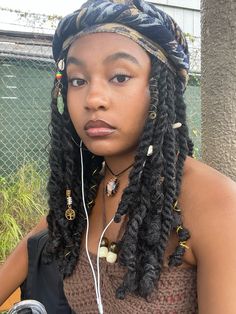 West African Hairstyles, Braids Headscarf, Earthy Locs, Locs Headwrap, Earthy Hairstyles, Earthy Black Woman, Locs Aesthetic, Loc Hairstyles For Women, Black Women With Locs