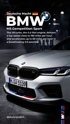 an advertisement for the bmw competition sport car