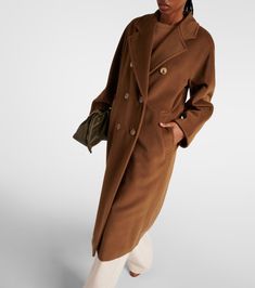 101801 Icon wool and cashmere coat in brown - Max Mara | Mytheresa Cashmere Coat Women, Max Mara Coat, Knitted Coat, Brown Coat, Cashmere Coat, International Fashion, Max Mara, Long Coat, Black Coat