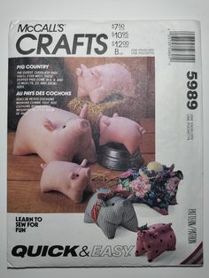 an advertisement for crafts featuring pigs and other farm animal heads on the cover of a magazine