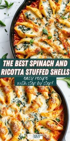 the best spinach and ricotta stuffed shells are easy to make with step - by - step instructions