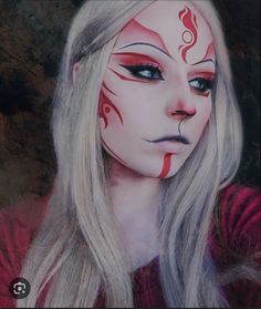 Japanese Kitsune, Japanese Makeup, Fantasy Makeup, Cosplay Makeup, Halloween Make