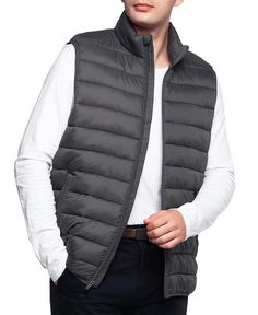 in stock Mens Puffer Vest, Wind Protection, Puffer Vest, Outerwear Coats, This Man, Stand Collar, Repellent, Water Repellent, Stand Up