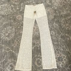 Sheer Stretchy Lace Bootcut Pants With Lining To Cover The Important Parts, Great For Beach Or Going Out! European Sizes, The 2 Means A Medium, Im A 5’6 And A Size 4/6 For Size Reference. Fitted Full-length Bottoms For Beach, Fitted Trousers For Beach, Fitted Beach Trousers, Fitted Flare Bottoms For Beach, Fitted Flare Beach Bottoms, Bootcut Pants, Pants Color, Boot Cut, Pant Jumpsuit