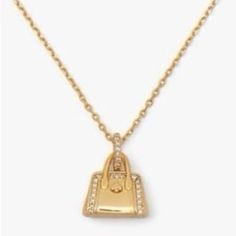 $78 Kat Spade Hit The Town Purse Pendant Necklace, 16" + 3" Extender New With Dust Bag Luxury Kate Spade Necklaces For Women, Spade Jewelry, Kate Spade Jewelry, Womens Jewelry Necklace, Kate Spade, Dust Bag, Jewelry Necklaces, Purse, Necklaces