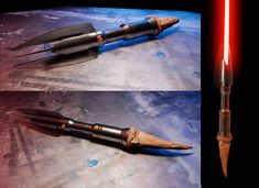 two pictures of a star wars light saber