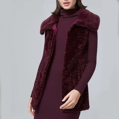 I Will List Tons Of Whbm Items. Most In Sizes 12, 14, L, Nwt, Nwot Or Worn Once Or Twice. Machine Washable! With Pockets! Sold Out Everywhere! Product Details Incredibly Soft Faux Fur In Rich Burgundy (Cabernet) Color Silky Lining Rich Color And Amazing Texture Create A Work Of Art In This Textured Faux-Fur Vest. In A Luscious Cabernet Color, It Features A Clipped Faux-Shearling Body With A Plush Faux Fur Collar That Beautifully Frames The Face. Faux-Fur Vest Hook-And-Eye Closure Front Zip Pocke Faux Fur Vest, Tailored Dress, Vest White, Faux Fur Vests, Faux Fur Collar, Fur Vest, Fur Collar, White House Black, White House Black Market