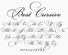 the best cursive font and numbers