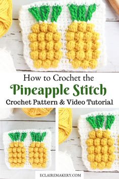 crochet pineapple stitch pattern and video