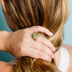 Aqua blue moon and star ring. Metal: 24kt gold-plate over brass Adjustable Moon Necklace Silver, Moon And Star Ring, Moon And Star, Brass Necklace, 24kt Gold, Star Ring, Ring Metal, Moon Necklace, Blue Moon