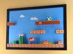 an image of a nintendo game being displayed on the wall