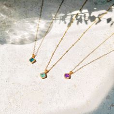 This diamond shape birthstone necklace is sure to catch the light and the attention of your friends! Each stone is beautifully faceted and bezel set in 925 sterling silver or plated with either 18k vermeil gold or 18k rose gold. It's perfect on its own or layered with other necklaces!Gemstone is 7mm. Please note that this pendant is handmade and there may be some slight variations from listing photo.Available in:• YELLOW 18K VERMEIL GOLD connector, all other parts are 14K Gold-filled. • ROSE 18K Agate Necklace, Birthstone Necklace, Diamond Shape, Agate Gemstone, Moss Agate, 18k Rose Gold, Jewelry Branding, Jewelry Care, Diamond Shapes