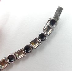 "Vintage sterling silver marcasite bracelet, In good vintage condition. It's 7\" ¼ long 6 mm wide and 4 mm thick. Weighs 19 gram. It's has been tested and guarantee sterling silver. Thanks." Silver Diamond Bracelet For Anniversary In Art Deco Style, Art Deco Silver Diamond Bracelet As A Gift, Silver Art Deco Diamond Bracelet As Gift, Art Deco Silver Diamond Bracelet Gift, Vintage Silver Round Tennis Bracelet, Vintage Silver Tennis Bracelet, Silver Metal Tennis Bracelet For Formal Occasions, Formal Silver Metal Tennis Bracelet, Vintage Silver Tennis Bracelet As Gift