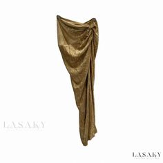 Lasaky - Asymmetric High-slit Maxi Skirt with Corduroy Fabric and Knot Detail Skirt With Buttons, Knit Midi Skirt, Wrap Around Skirt, Velvet Skirt, Corduroy Fabric, Corduroy Skirt, Knit Midi, Types Of Skirts, Long Skirt